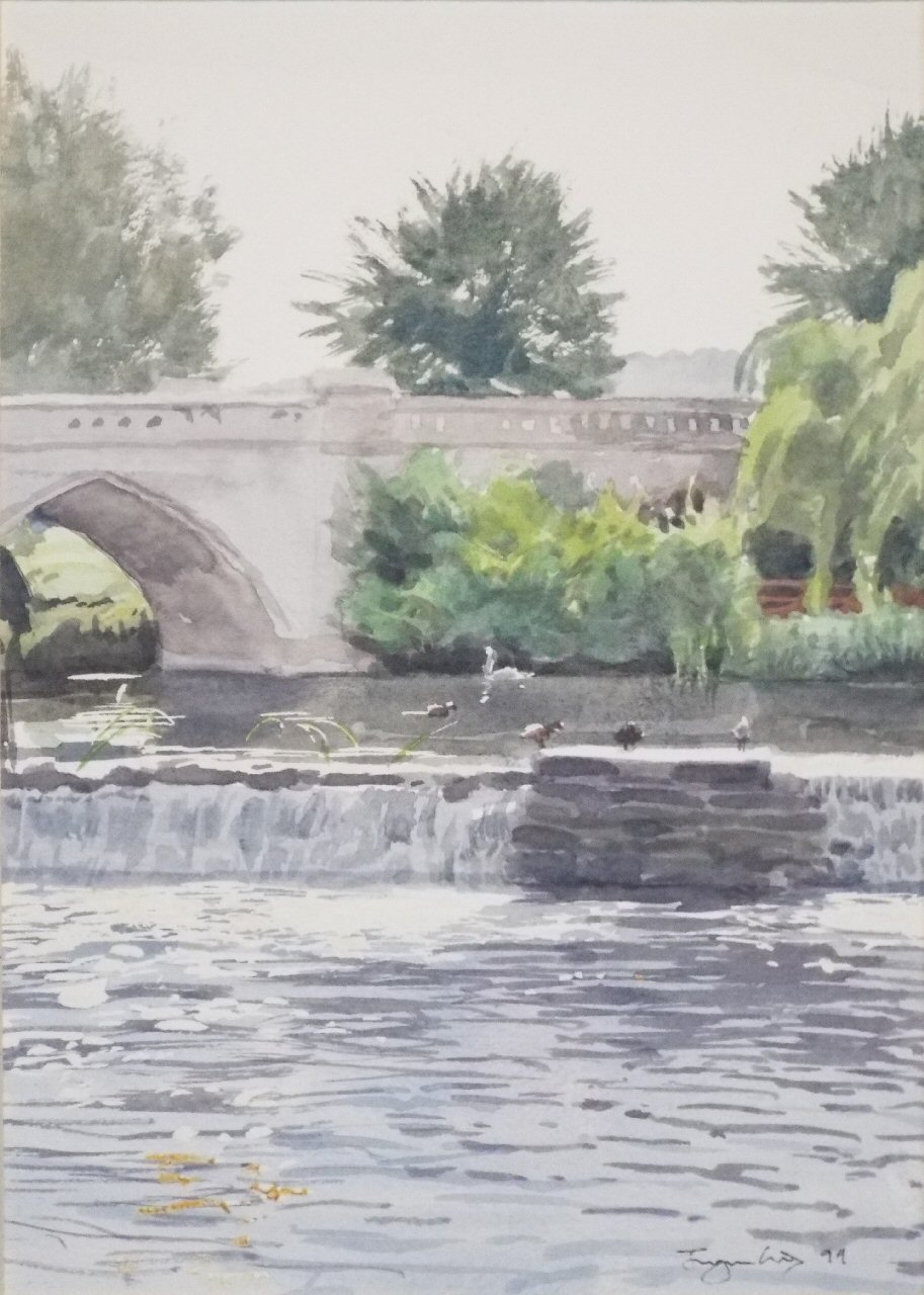 Watercolour - (Bathampron Bridge and Weir)